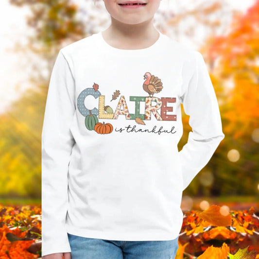 Personalized Thanksgiving Youth Long Sleeve T-shirt SPOD