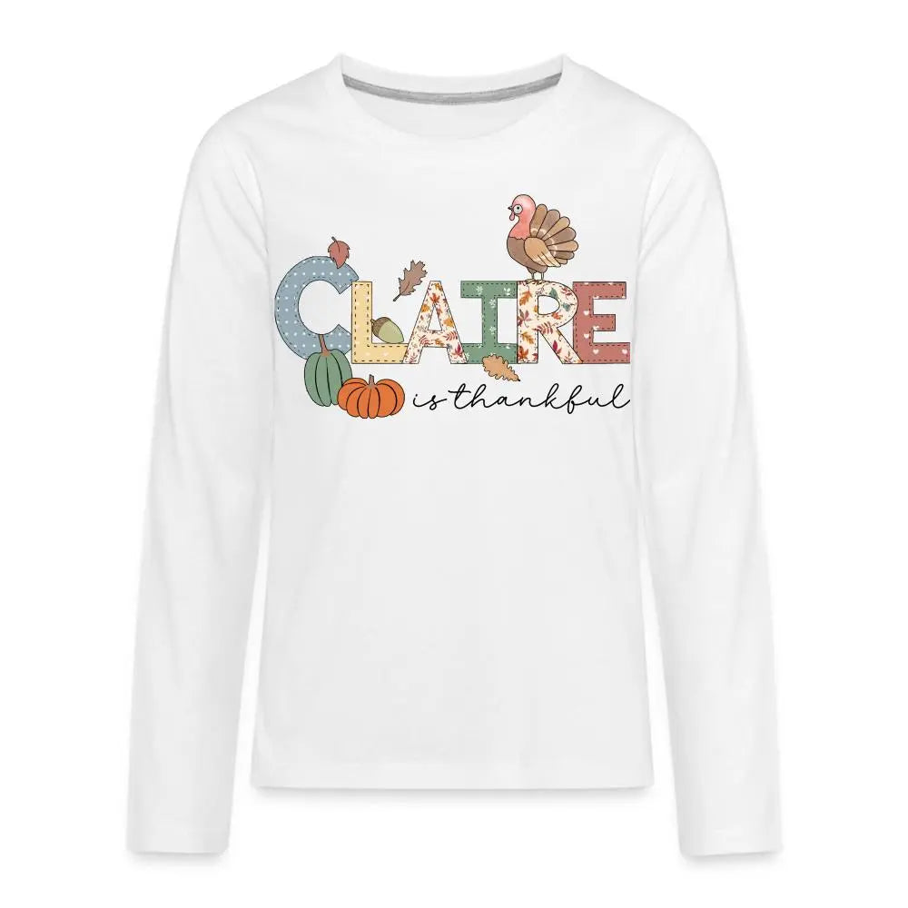 Personalized Thanksgiving Youth Long Sleeve T-shirt SPOD