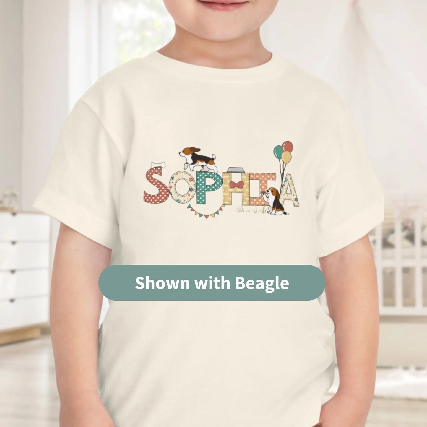 Personalized Toddler Dog Shirt - 50 dog breeds Printify