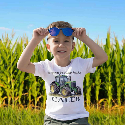 Personalized Tractor Toddler t-shirt, Farm Tractor Shirt - Amazing Faith Designs