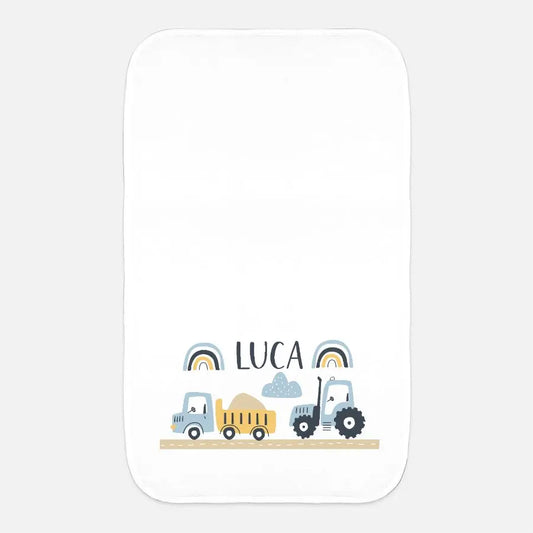 Personalized Transportation Baby Burp Cloth Amazing Faith Designs