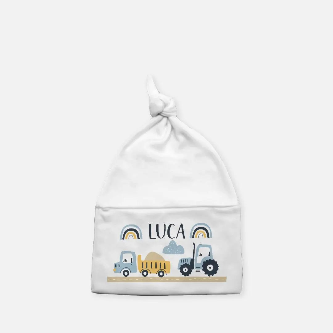 Personalized Transportation Baby Knotted Beanie Amazing Faith Designs