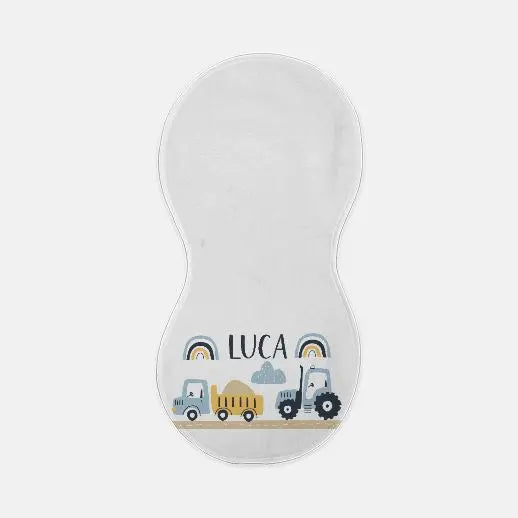 Personalized Transportation Burp Cloth Amazing Faith Designs