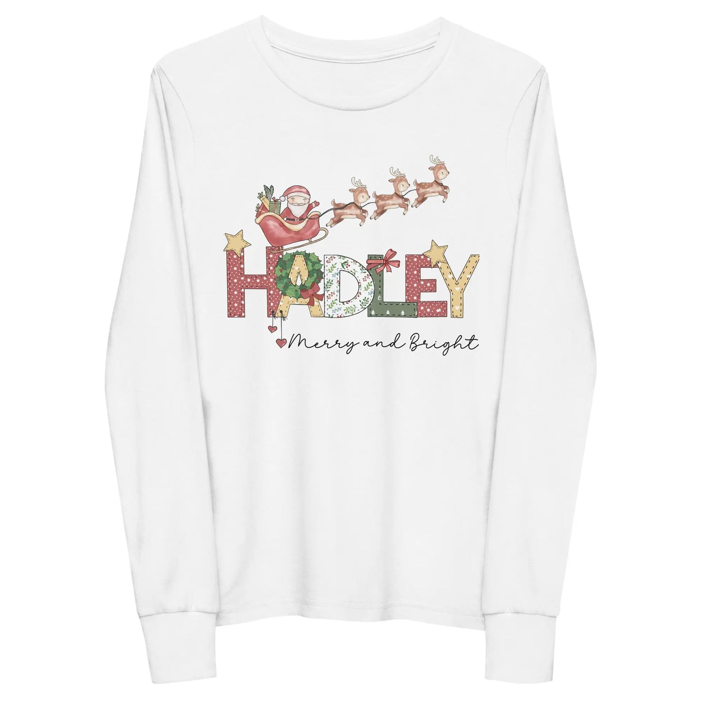 Personalized Youth Long Sleeve Christmas T-Shirt Amazing Faith Designs