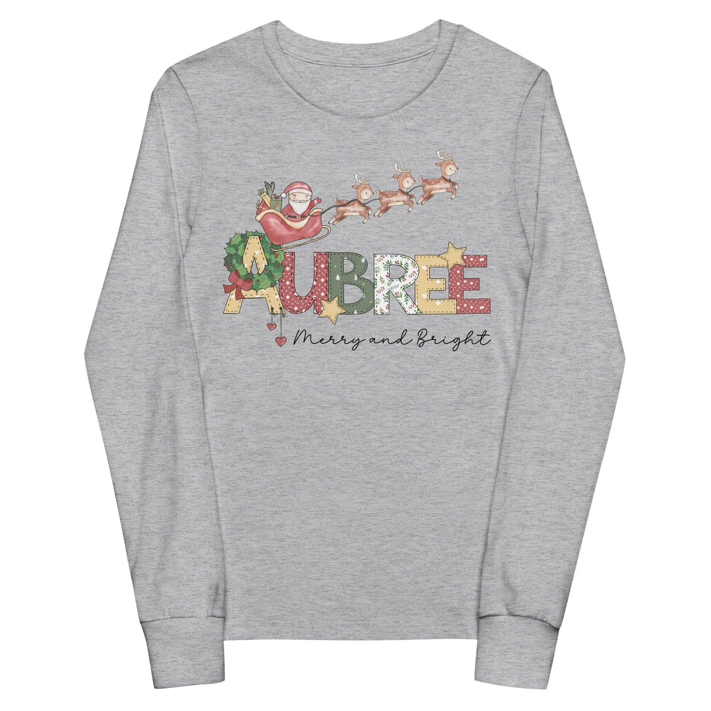 Personalized Youth Long Sleeve Christmas T-Shirt Amazing Faith Designs