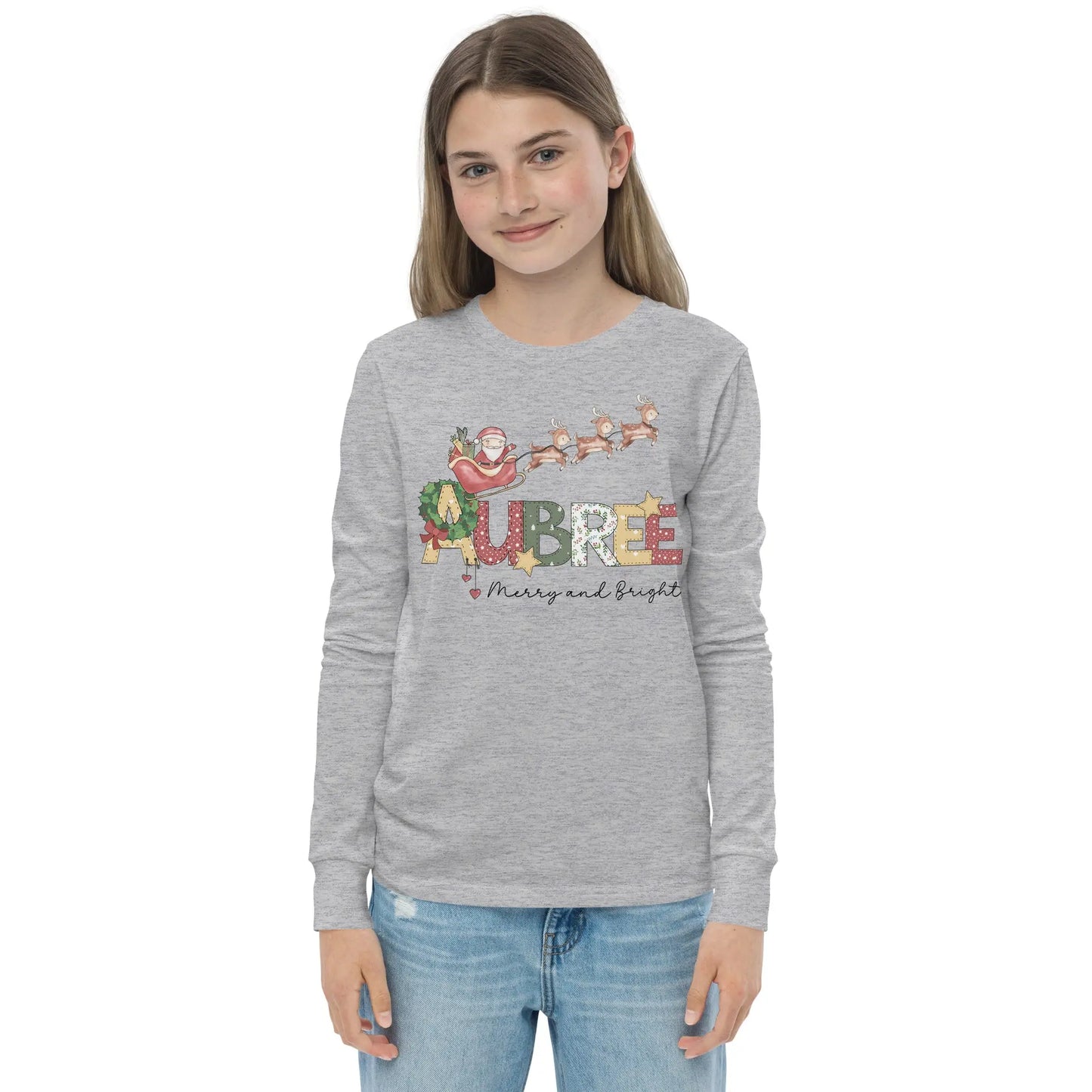 Personalized Youth Long Sleeve Christmas T-Shirt Amazing Faith Designs