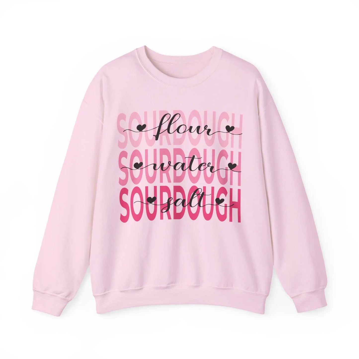 Pink Hearts Sourdough Heavy Blend Sweatshirt Printify