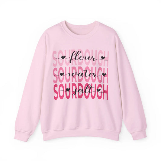Pink Hearts Sourdough Heavy Blend Sweatshirt Printify