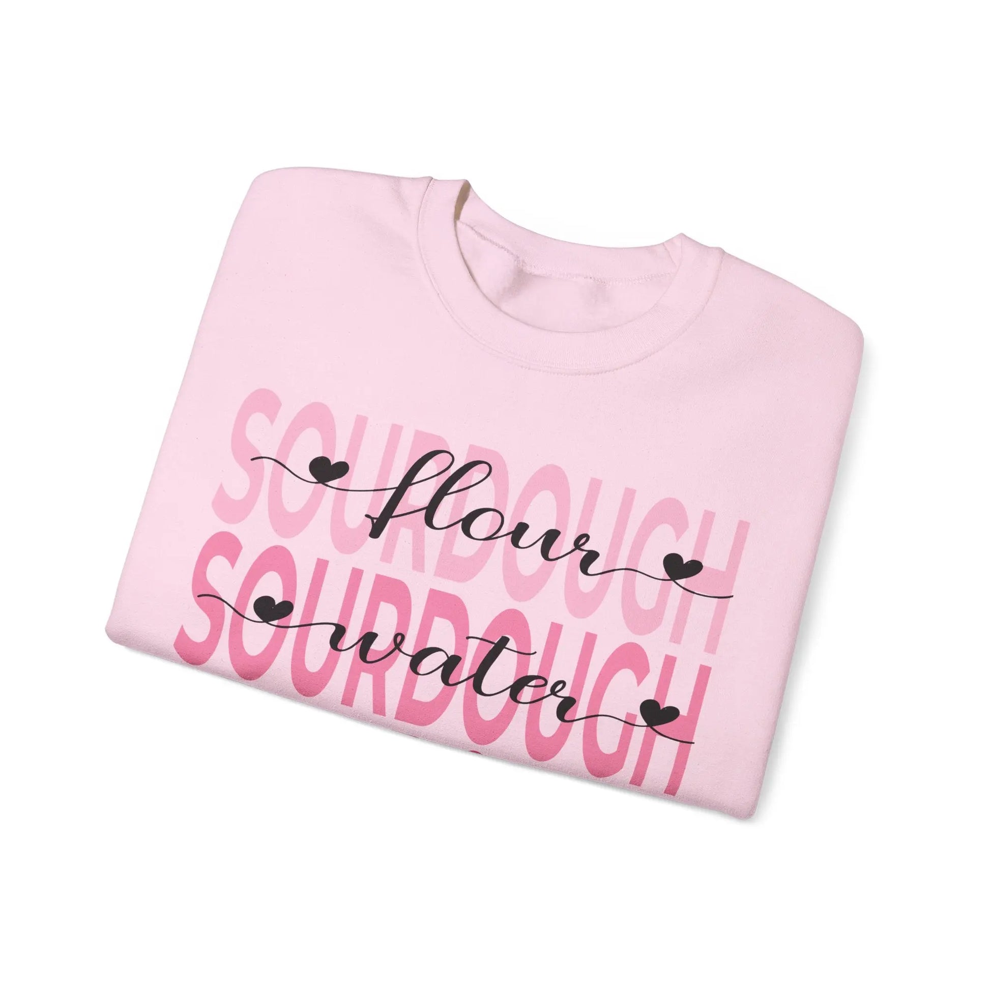 Pink Hearts Sourdough Heavy Blend Sweatshirt Printify
