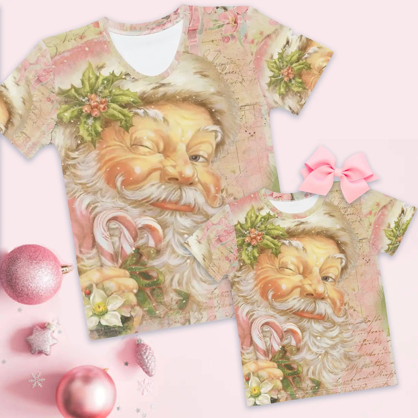 Pink Vintage Santa Claus Toddler t-shirt - Amazing Faith Designs