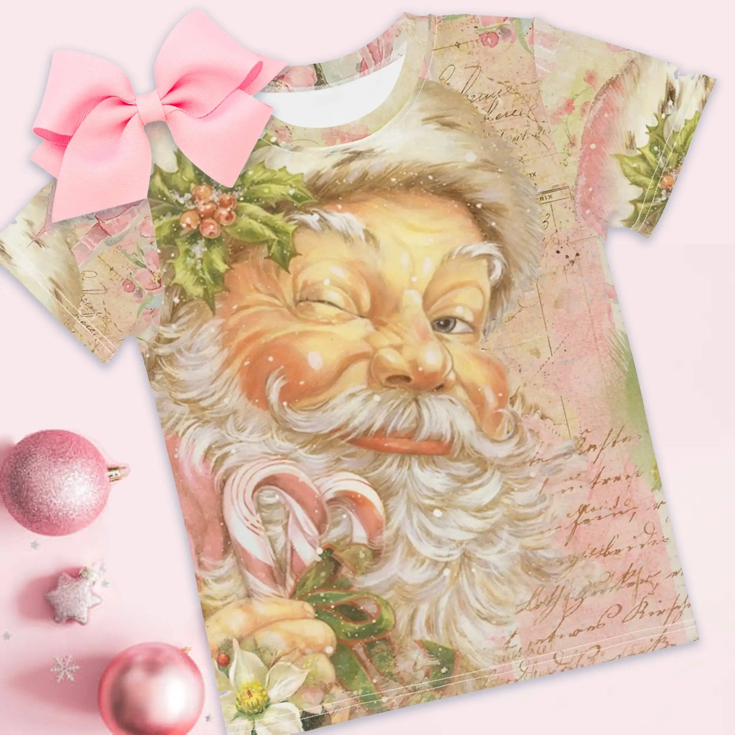 Pink Vintage Santa Claus Toddler t-shirt - Amazing Faith Designs