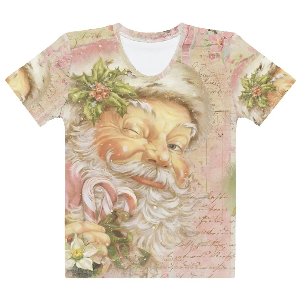 Pink Vintage Santa Claus Women's T-shirt - Amazing Faith Designs