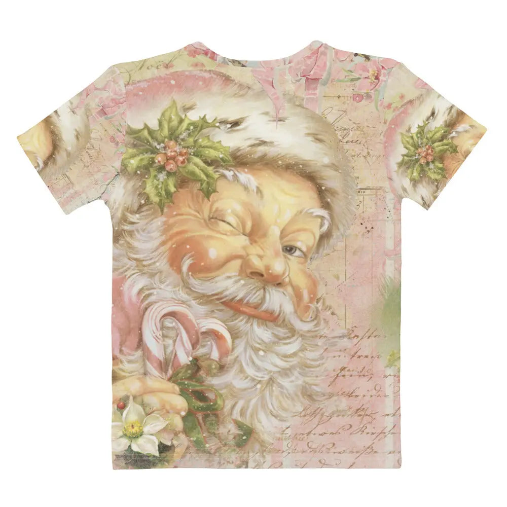 Pink Vintage Santa Claus Women's T-shirt - Amazing Faith Designs