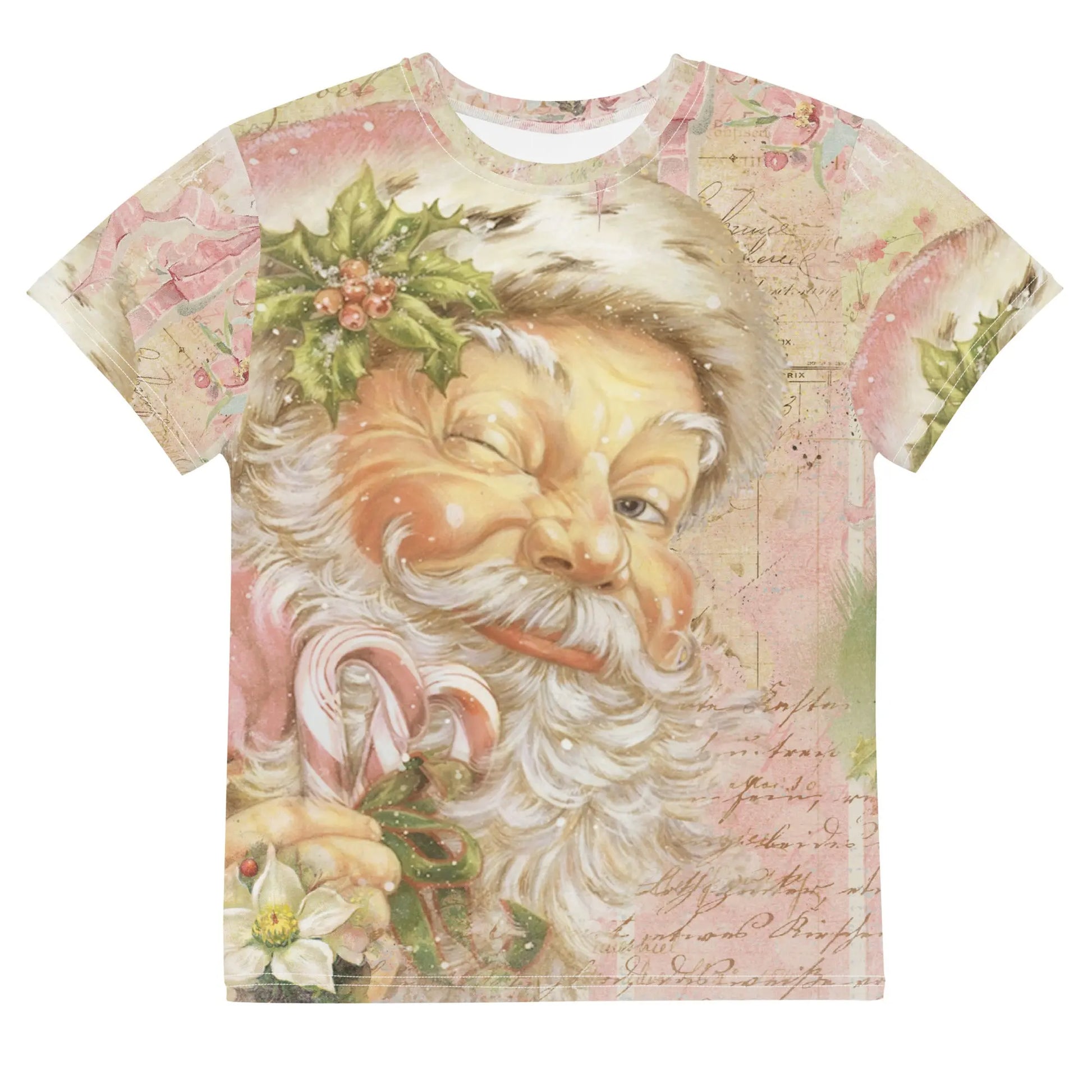 Pink Vintage Santa Claus Youth t-shirt - Amazing Faith Designs