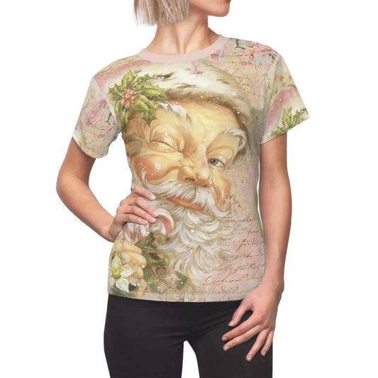 Pink Vintage Santa Tshirt - Small Amazing Faith Designs