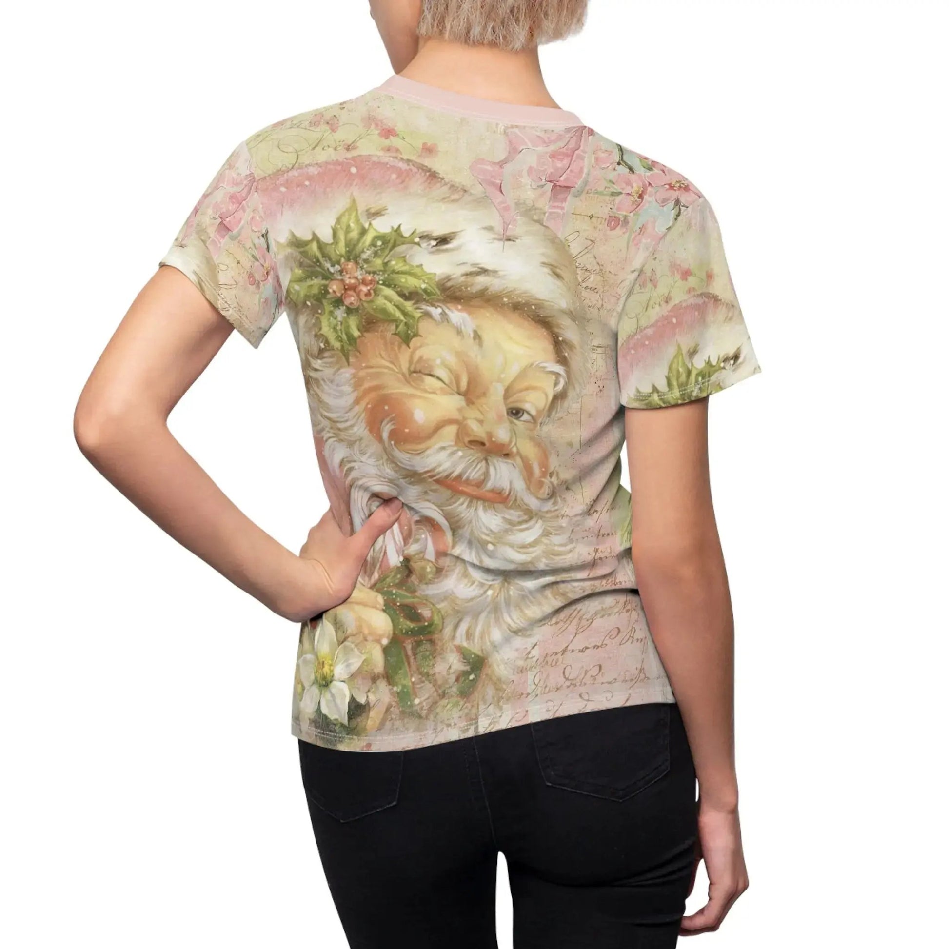Pink Vintage Santa Tshirt - Small Amazing Faith Designs
