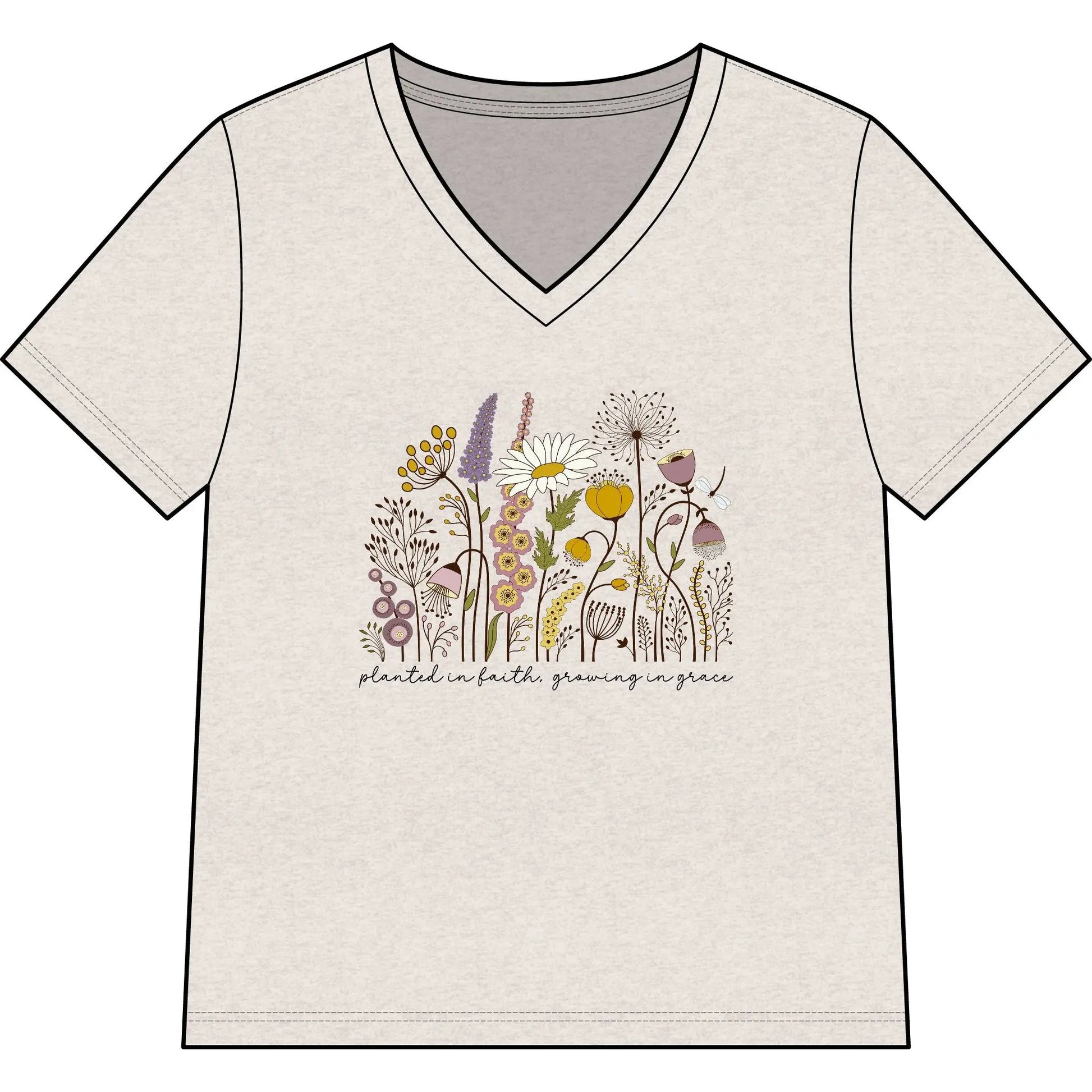 Planted in Faith, Growing in Grace Wildflower Tee — Christian Mother's Day Gift Printify