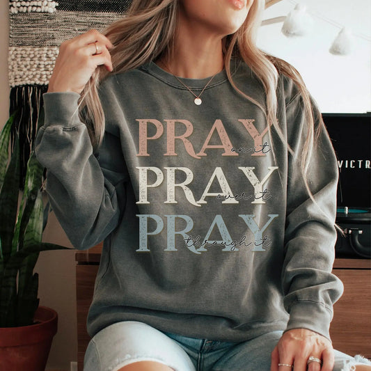 Pray On It Unisex Comfort Colors Sweatshirt Printify