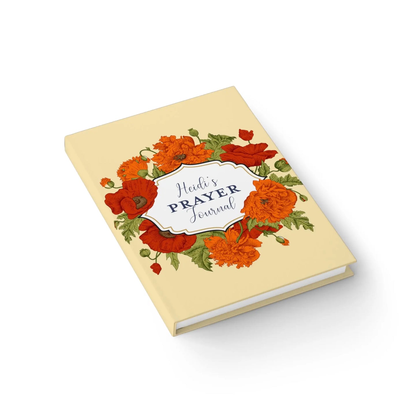 Prayer Journal Personalized Red Poppy - Ruled Line Printify