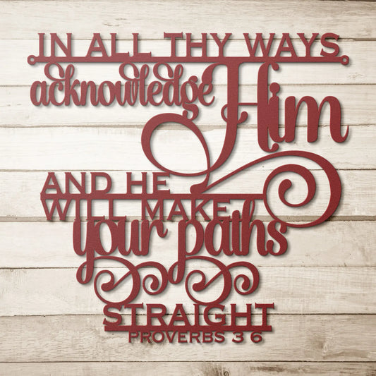 Proverbs 3:6 Christian Metal Sign teelaunch