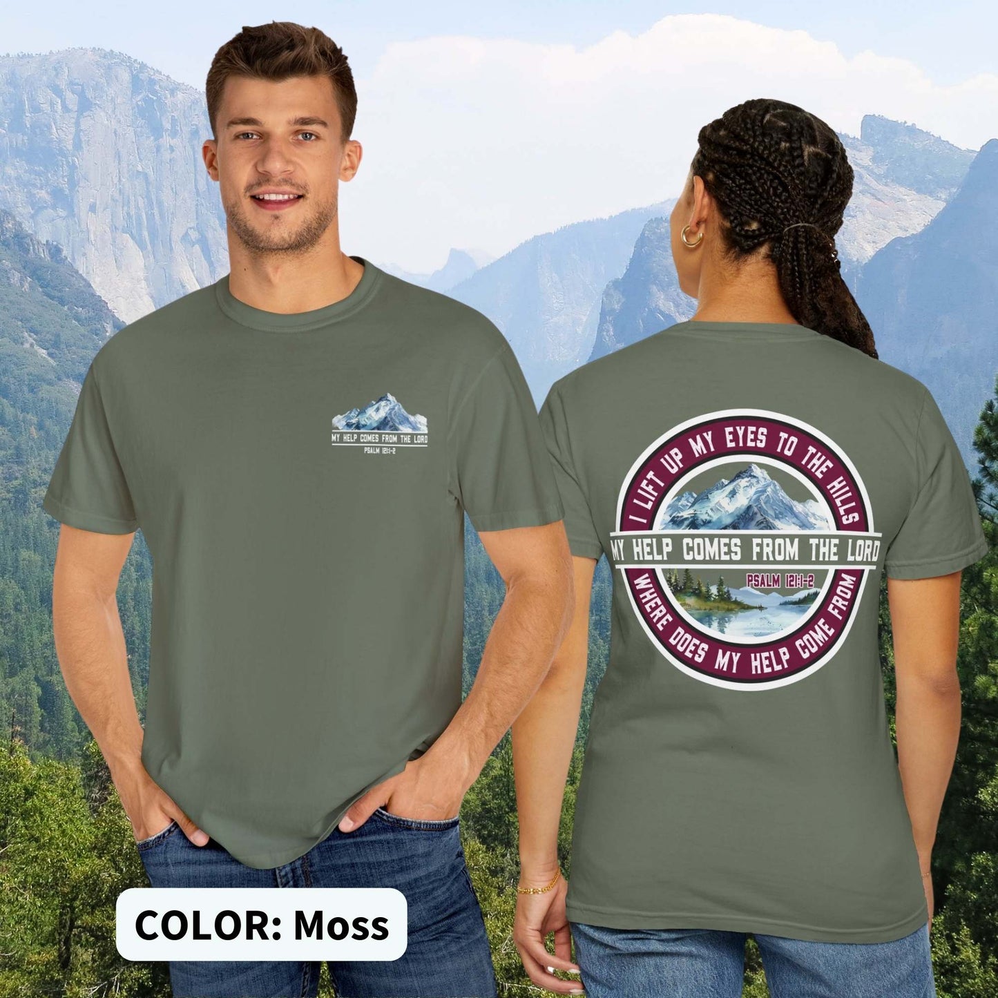 Psalm 121 Mountains Christian Unisex T-shirt - Amazing Faith Designs