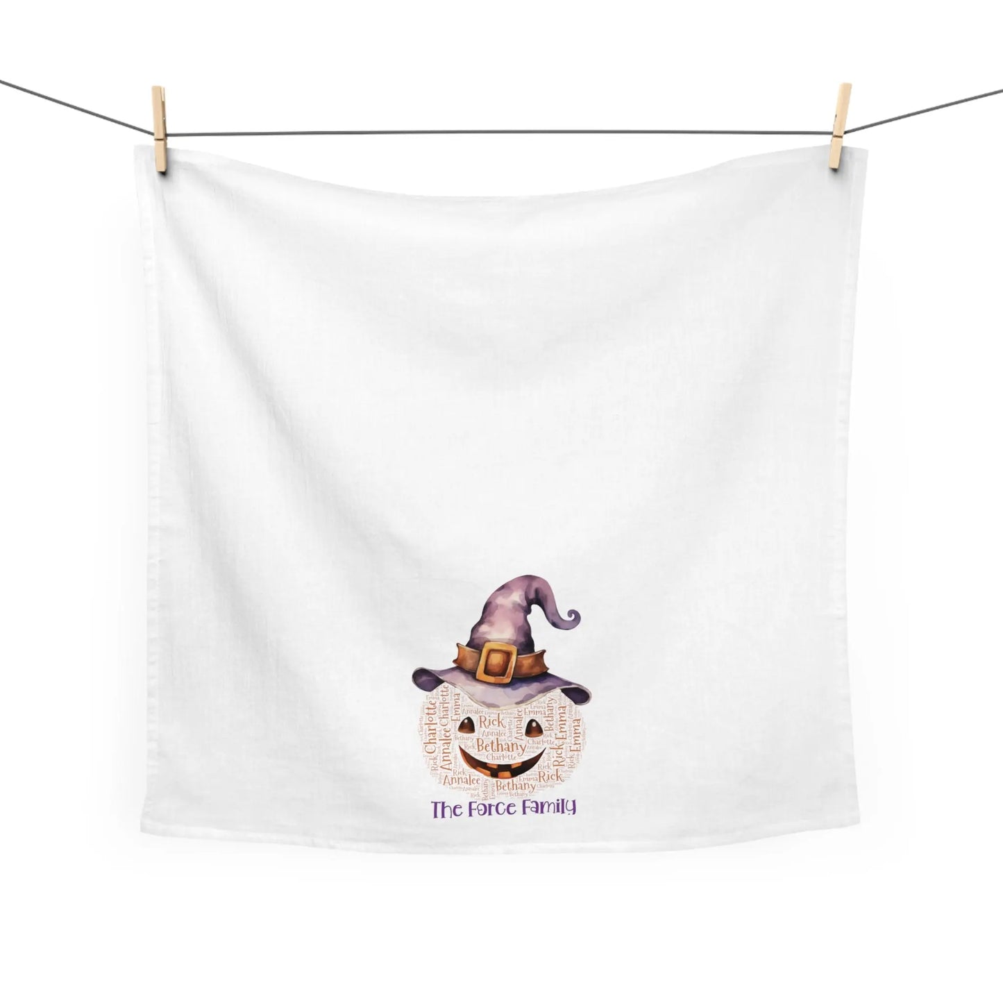 Pumpkin Halloween Personalized Kitchen Tea Towel Printify