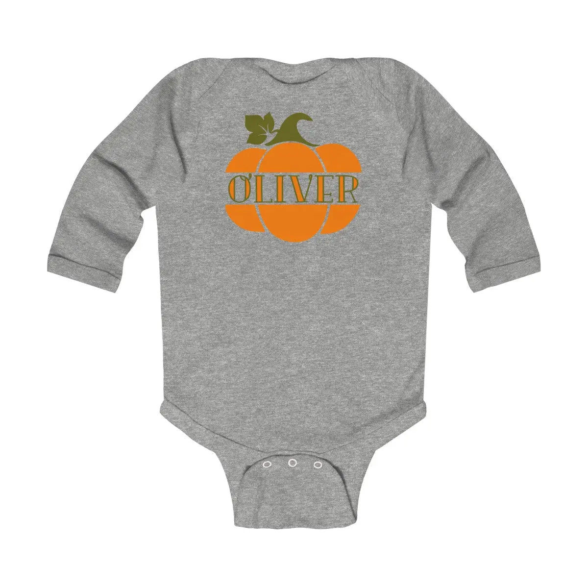 Pumpkin Name Infant Long Sleeve Onesie - Amazing Faith Designs