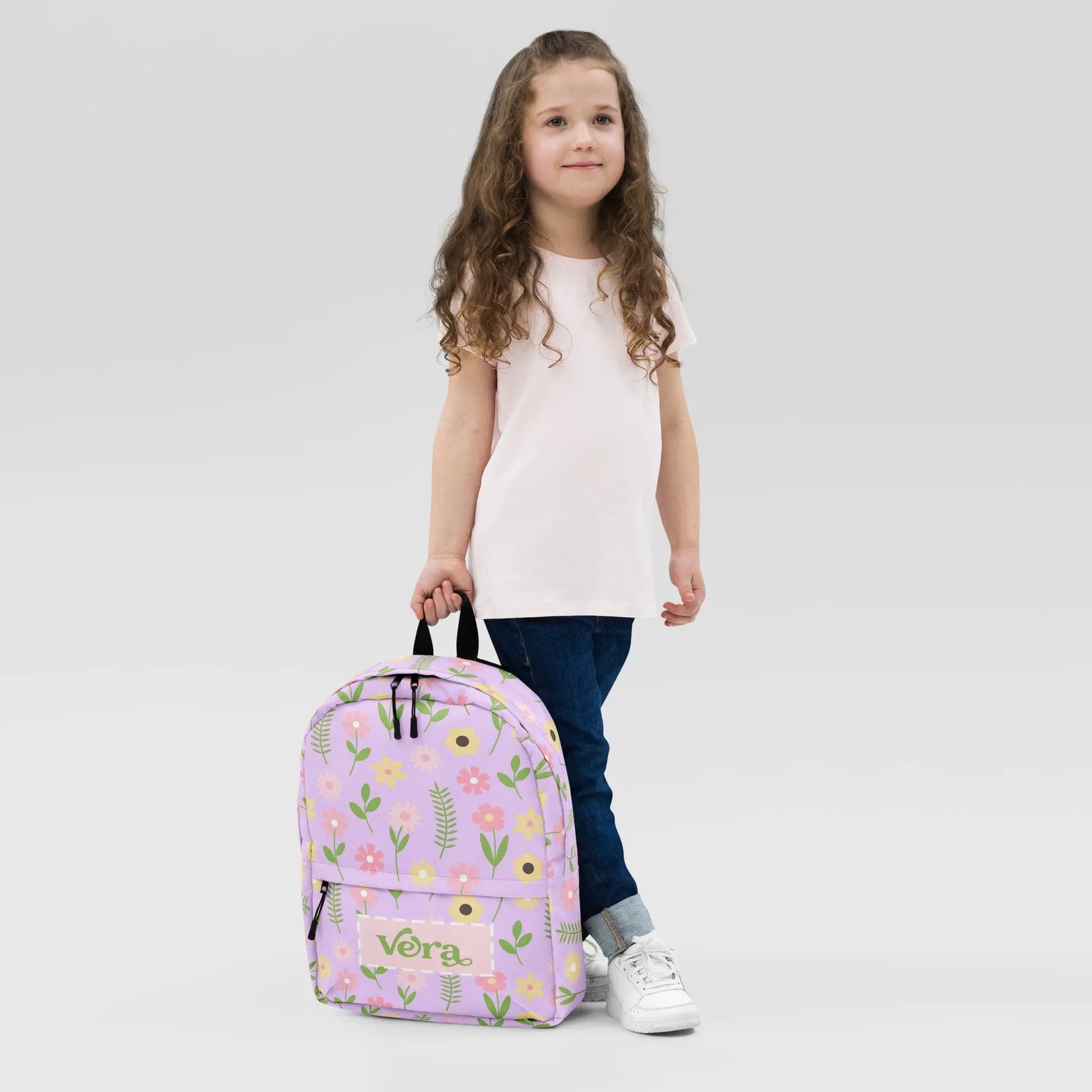 Purple Flowers Personalized Backpack Amazing Faith Designs