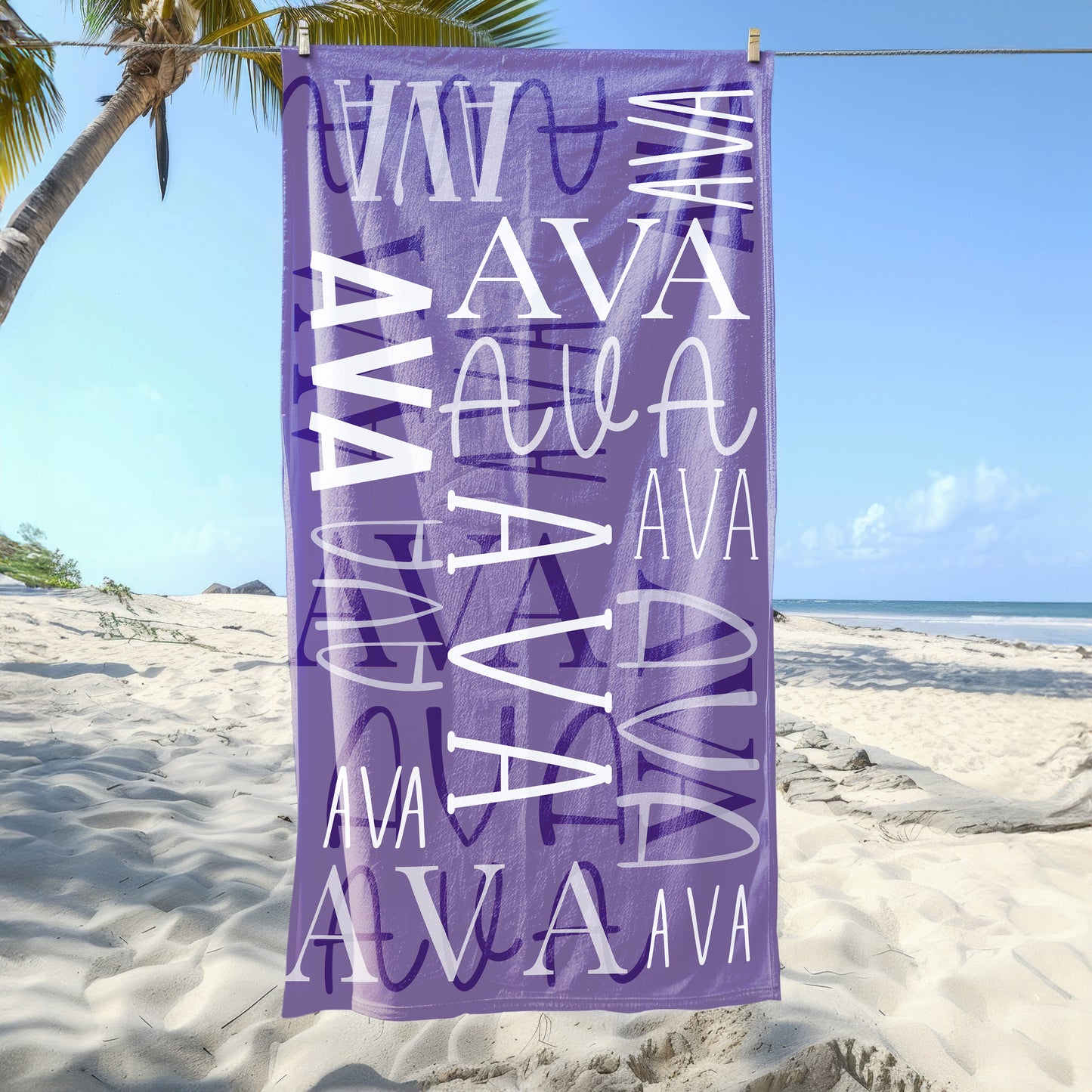 Personalized Beach Towel - 4 colors available - Amazing Faith Designs