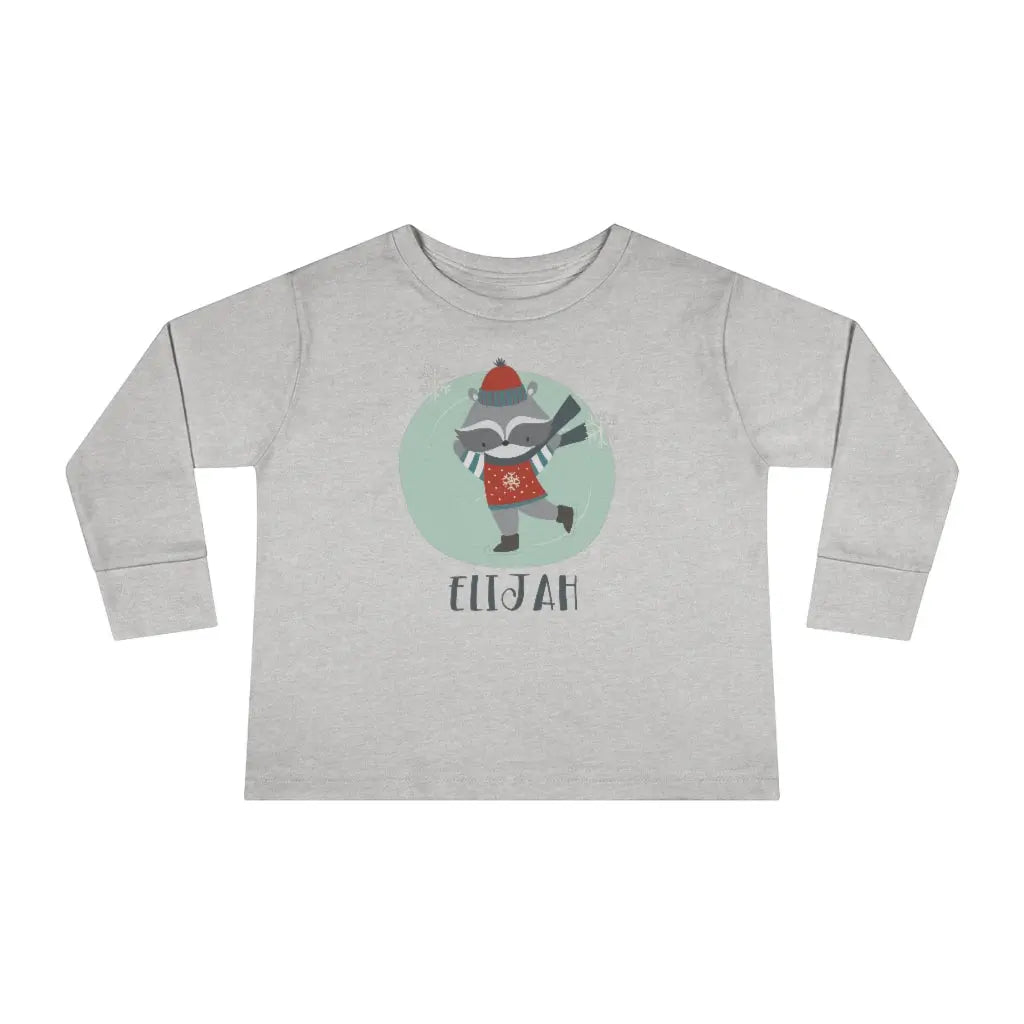 Raccoon Personalized Toddler Long Sleeve Tee Printify
