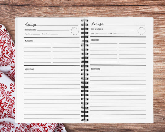 Personalized Sourdough Recipe Journal | Custom Recipe Notebook for Bread Bakers