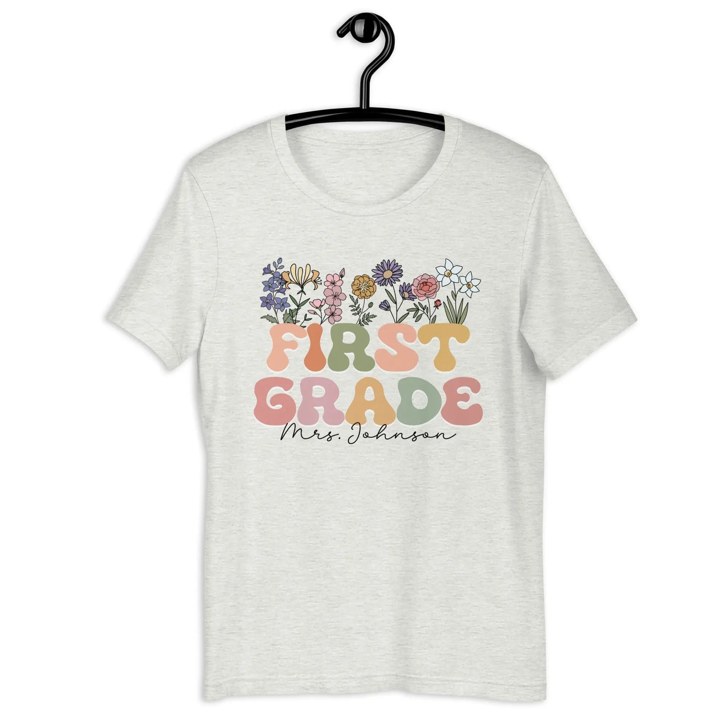 Retro Flowers Teacher Unisex t-shirt Amazing Faith Designs