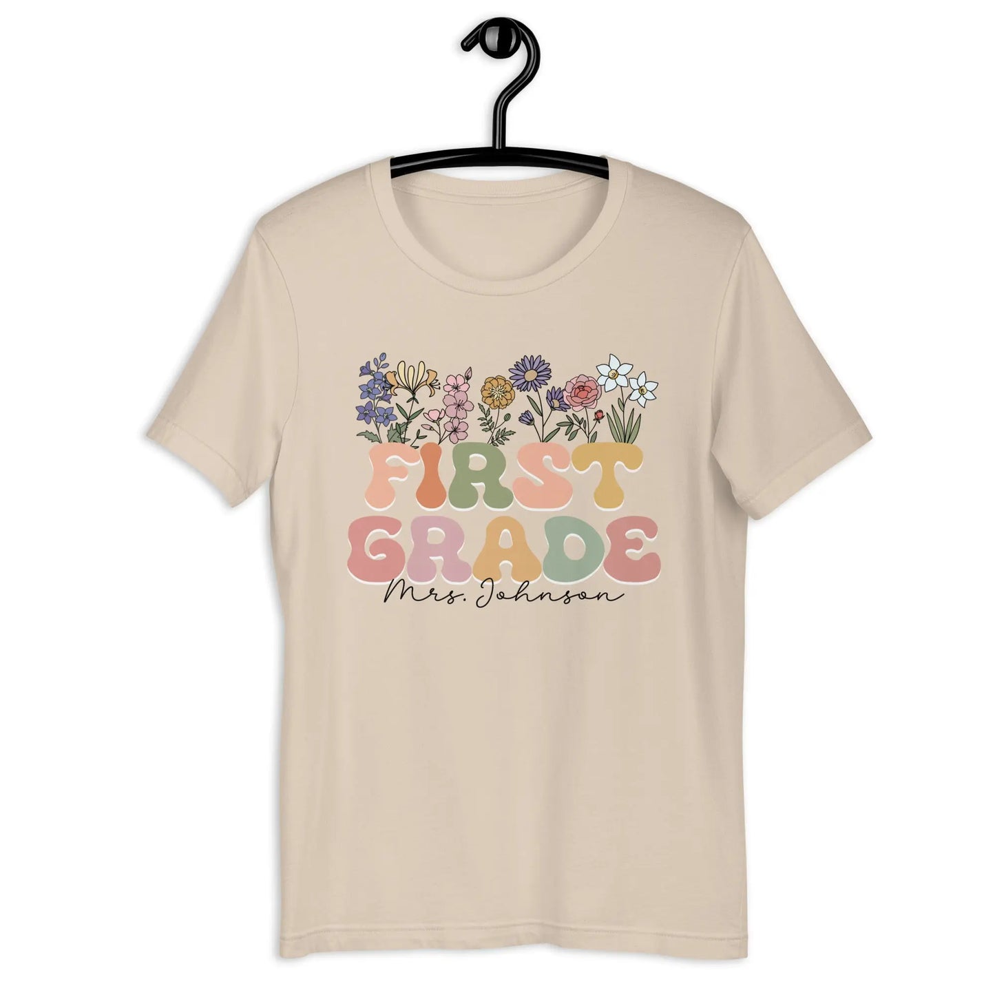 Retro Flowers Teacher Unisex t-shirt Amazing Faith Designs