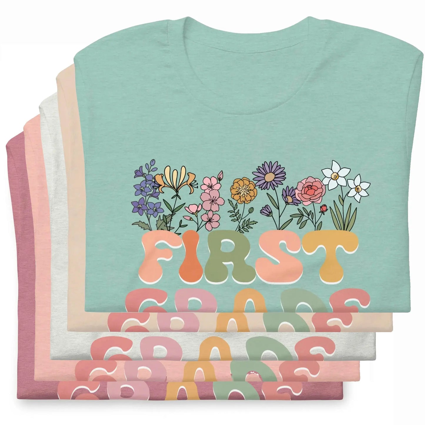 Retro Flowers Teacher Unisex t-shirt Amazing Faith Designs