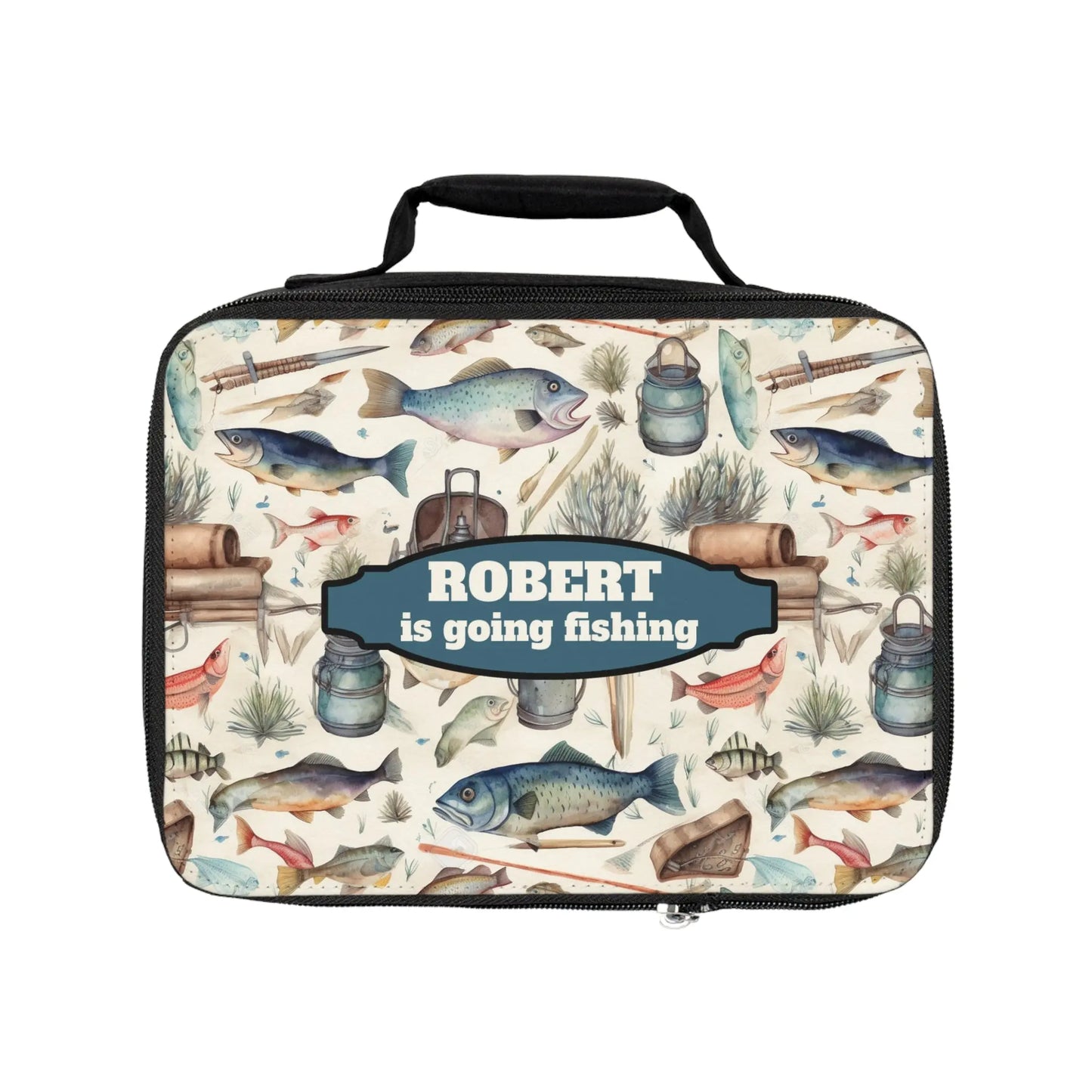 Robert Personalized Fishing Lunch Box Printify