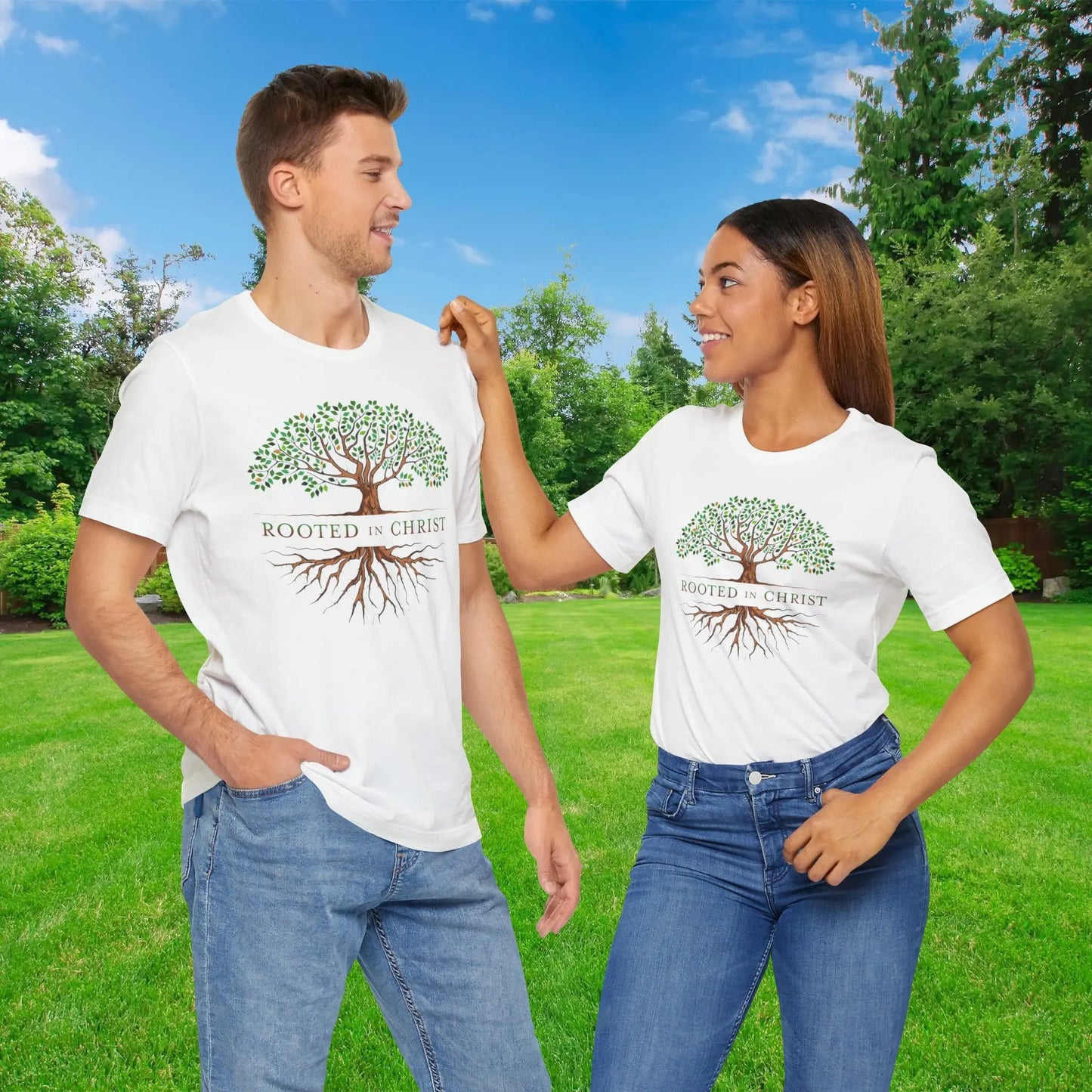 Rooted in Christ Unisex Christian Shirt Printify
