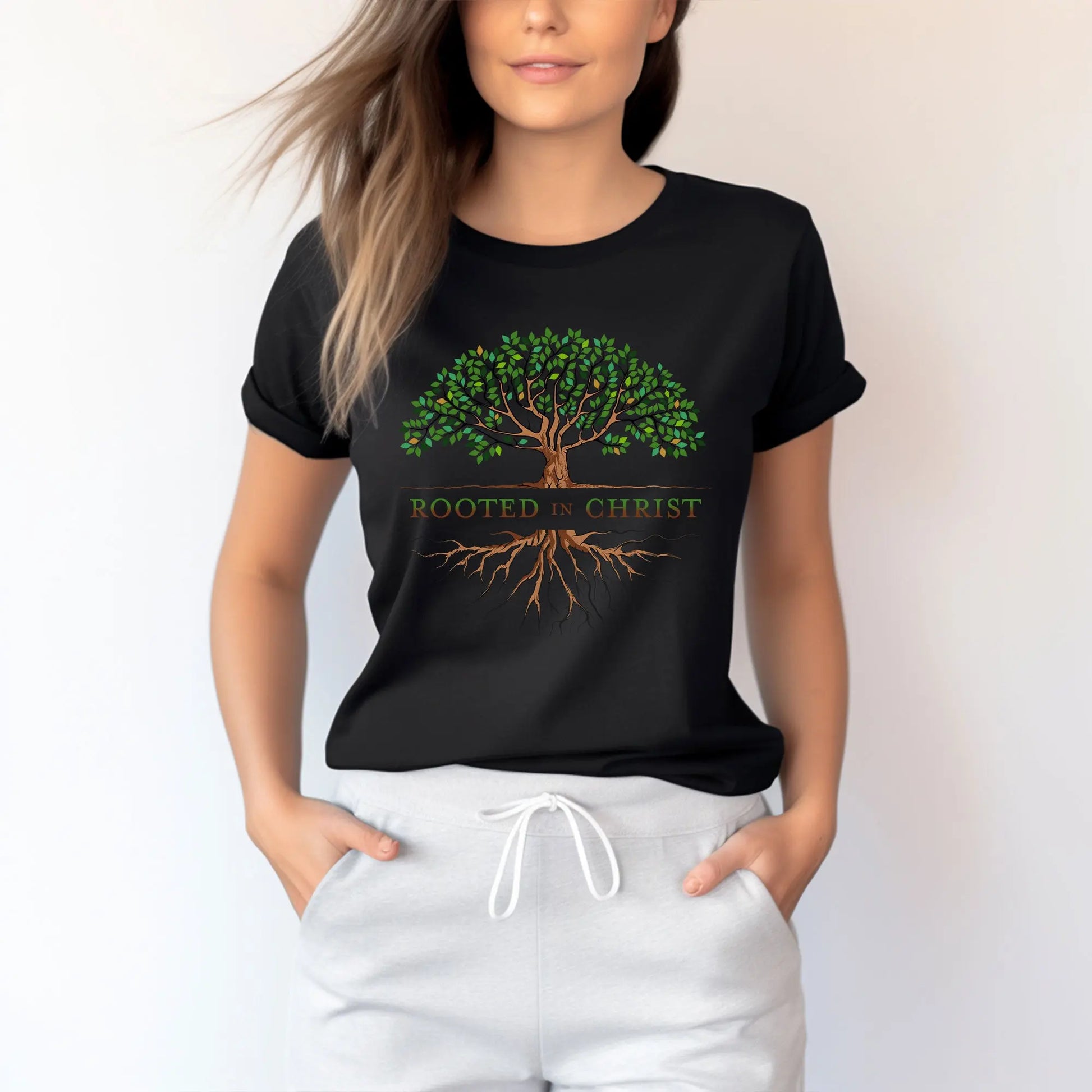 Rooted in Christ Unisex Christian Shirt Printify