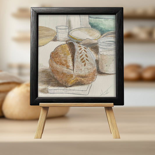 Sourdough Bread and Starter Watercolor Painting on Paper - Amazing Faith Designs