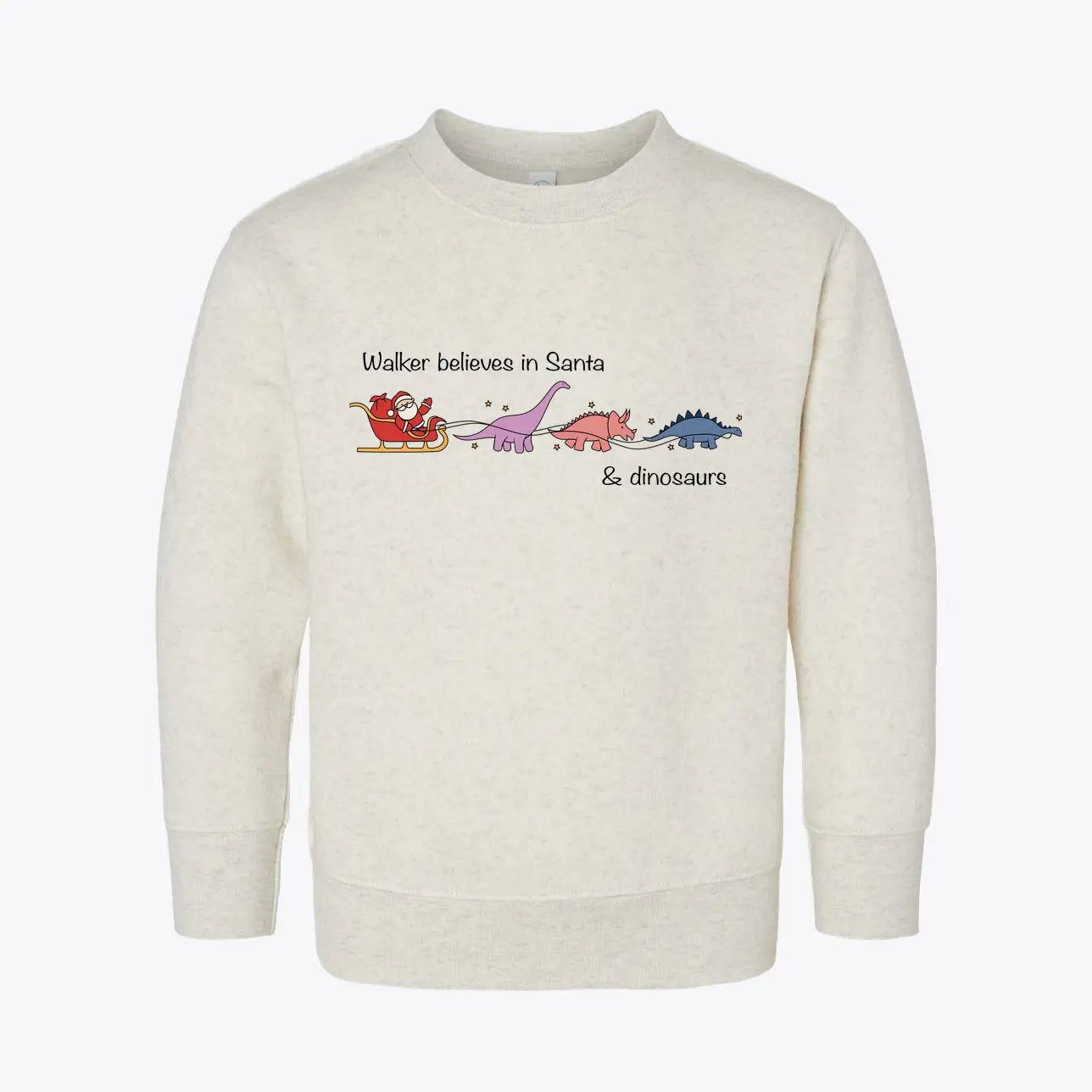 Santa and Dinosaurs Toddler Sweatshirt - Walker SimplePrint