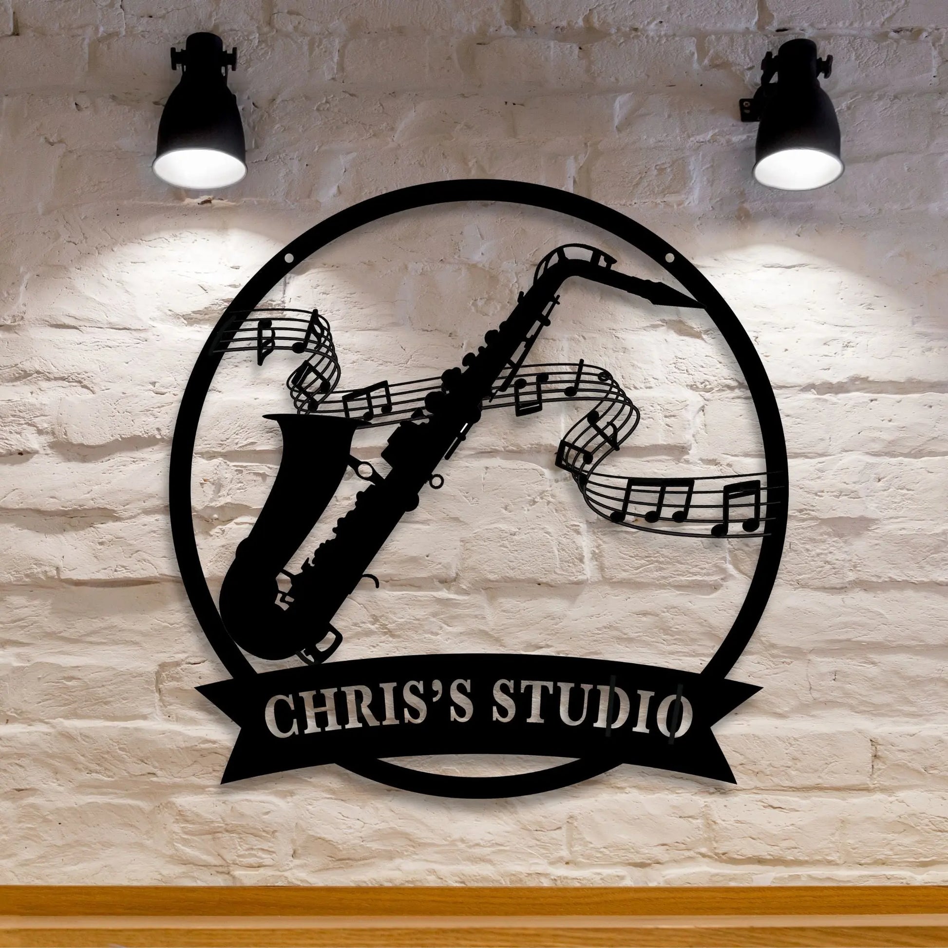 Saxophone Studio Metal Sign, Musician Gift teelaunch