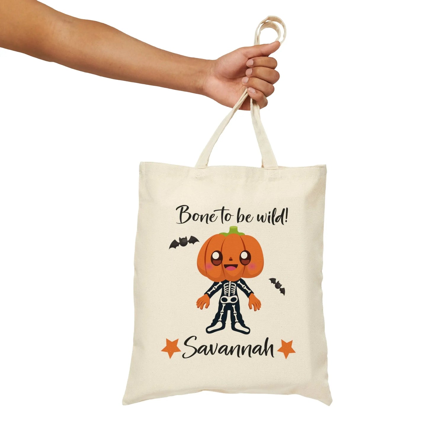 Skeleton Trick or Treat Canvas Tote Bag - Amazing Faith Designs