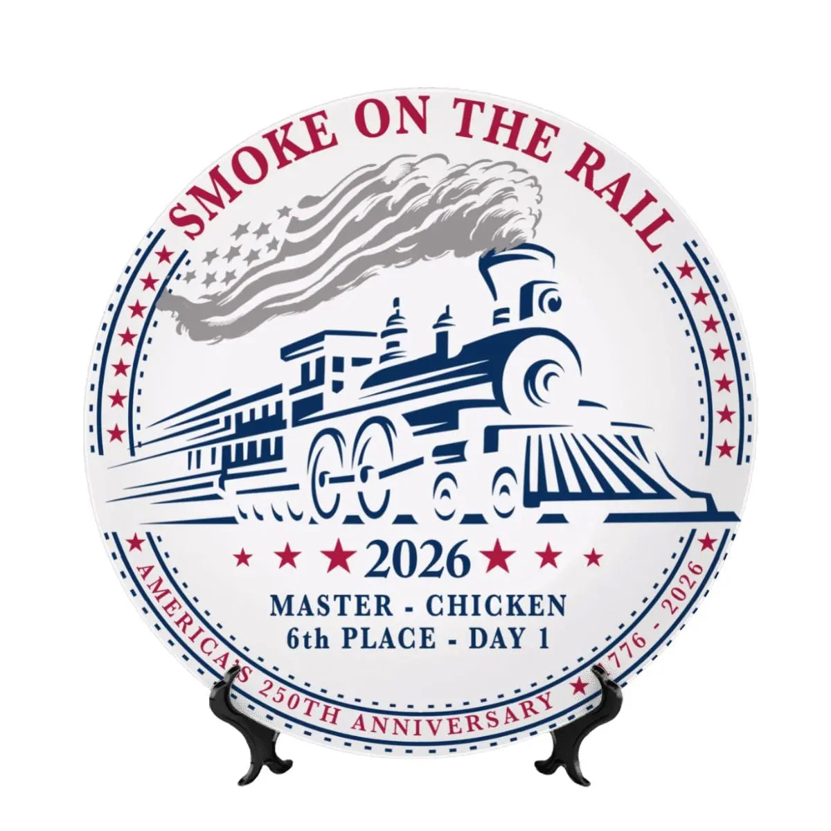 Smoke on the Rail 2026 Trophy Decorative Plate - Amazing Faith Designs