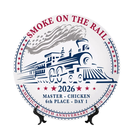 Smoke on the Rail 2026 Trophy Decorative Plate - Amazing Faith Designs