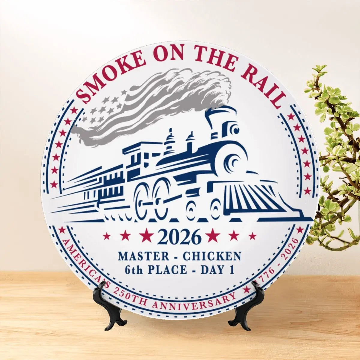 Smoke on the Rail 2026 Trophy Decorative Plate - Amazing Faith Designs