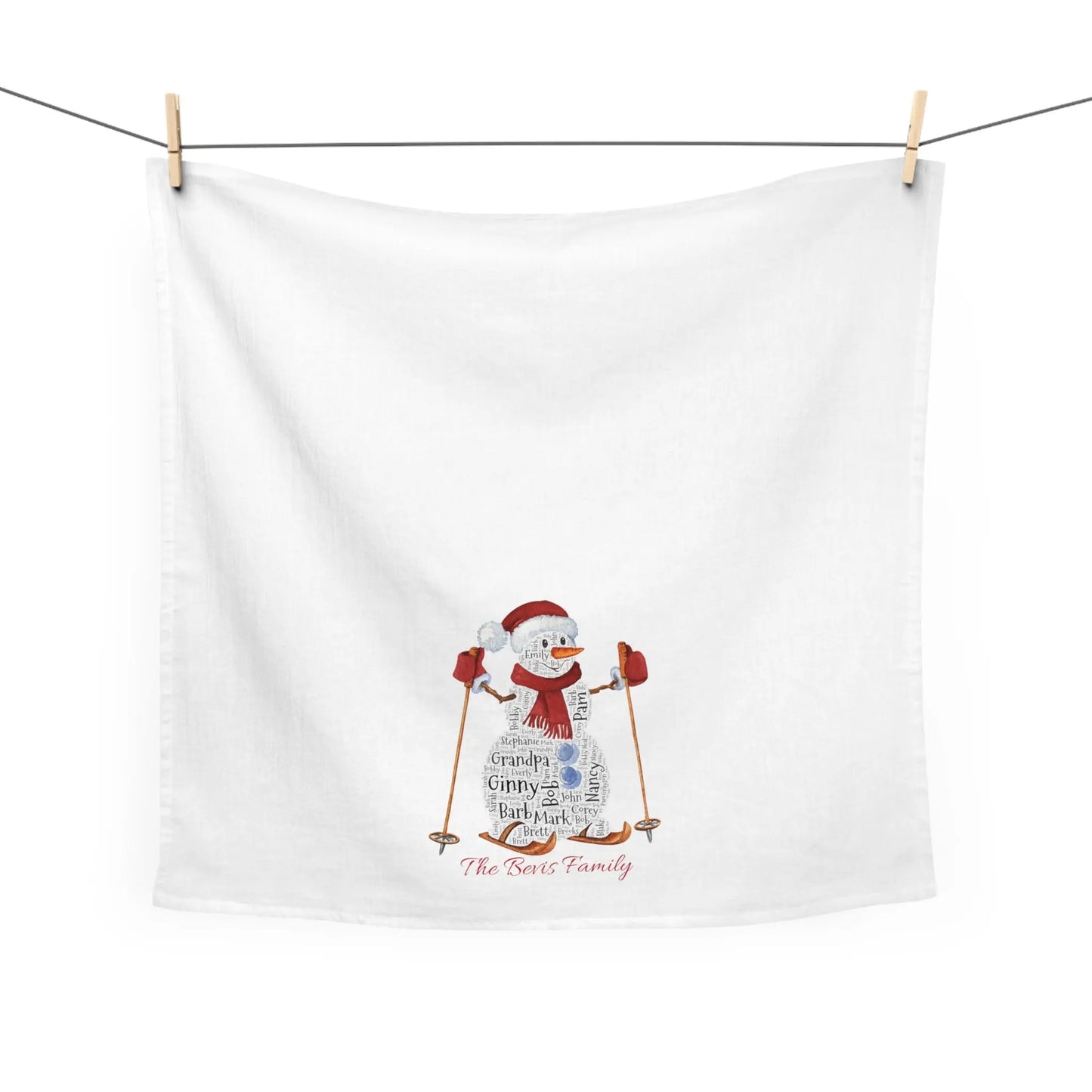 Snowman Kitchen Tea Towel - Christmas Tea Towel Printify
