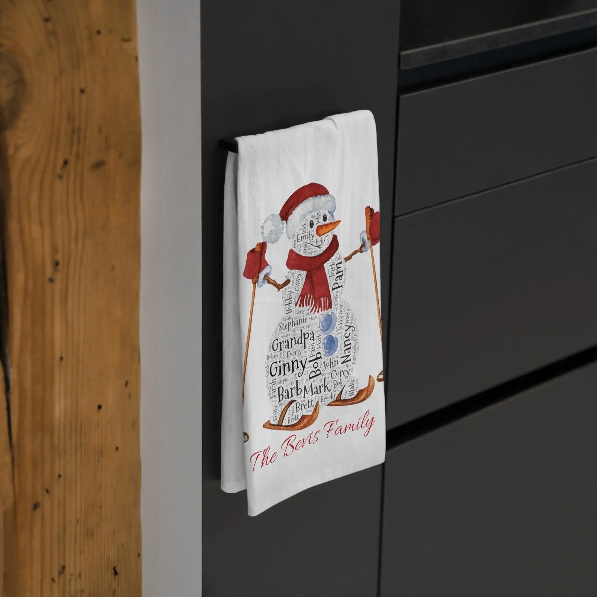 Snowman Kitchen Tea Towel - Christmas Tea Towel Printify