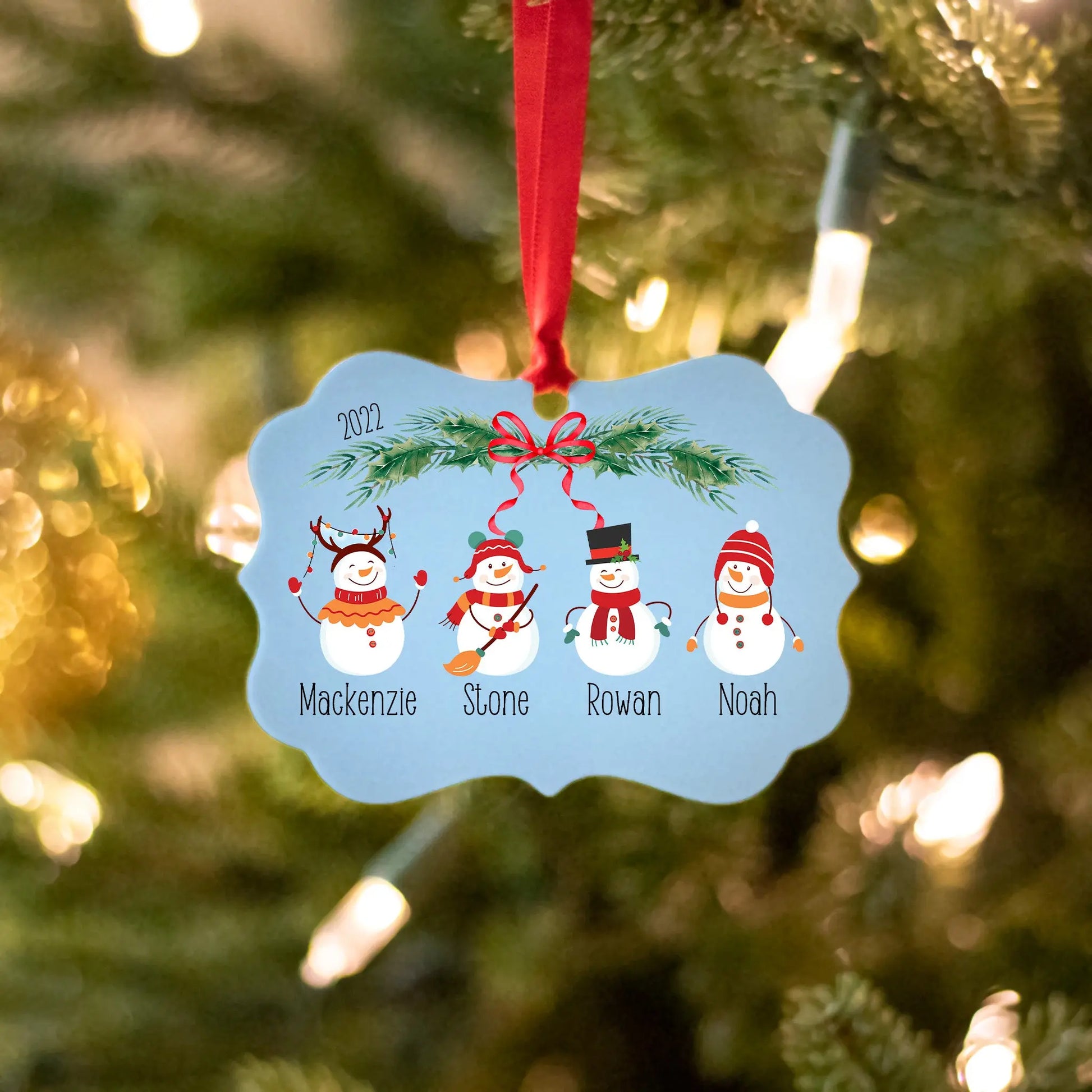 Snowmen Family Ornament, Christmas Family Keepsake - 12 Different Designs! Amazing Faith Designs