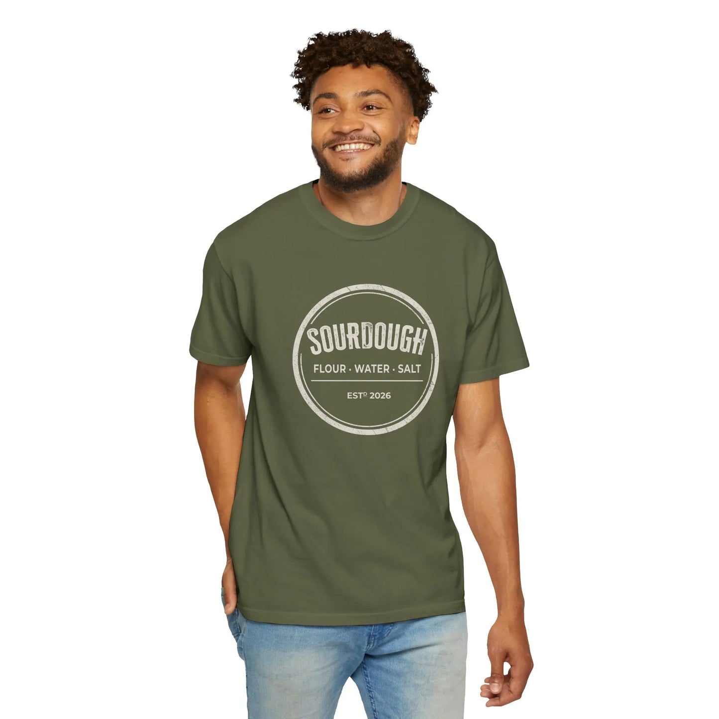 Sourdough Baker Stamp Men's T-Shirt — Customizable Established Date - Amazing Faith Designs