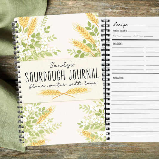 Personalized Sourdough Recipe Journal | Custom Bread Baking Notebook