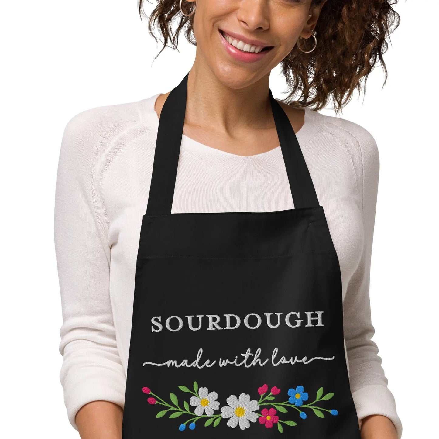 Sourdough Made With Love Embroidered Organic Cotton Apron Amazing Faith Designs